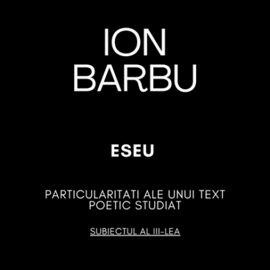 Ion Barbu Eseu Bacalaureat